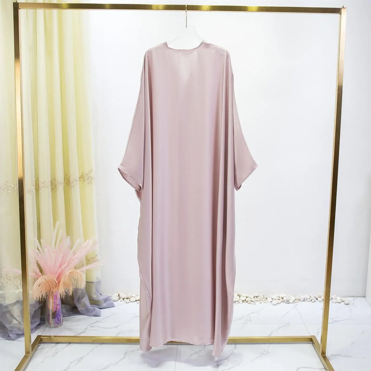 Open Front Abaya Muslim Out Kaftan Loose Long Sleeve Maxi Length Dress ,Women Jilbabs Cardigan Coat And Sleeveless Inner Dress