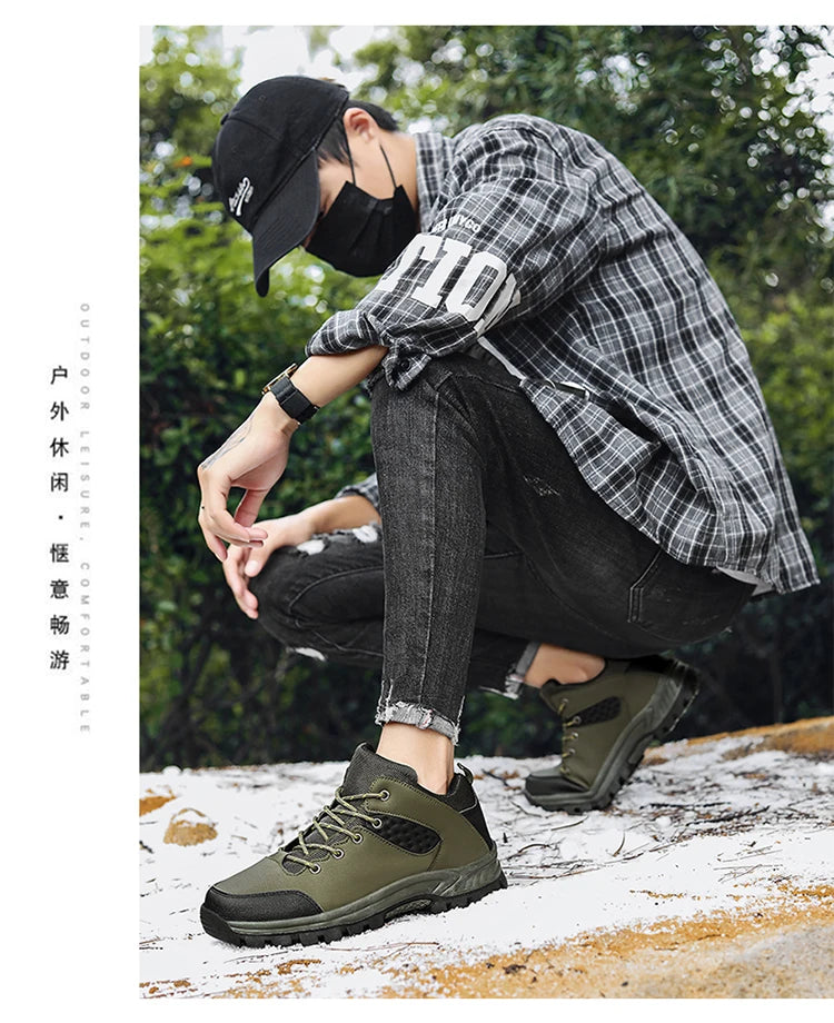 Men's casual sneakers lace-up outdoor casual shoes Fashion comfortable breathable platform shoes for men