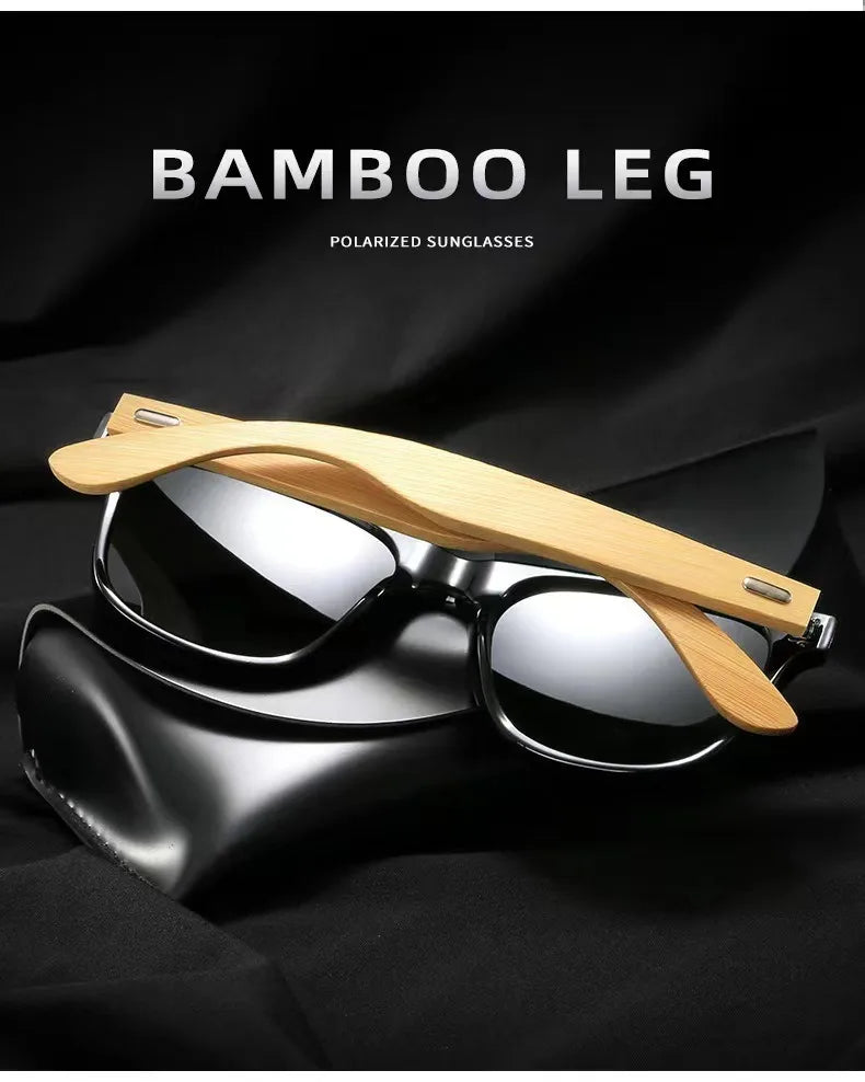 Bamboo Wood Vintage Square Polarized Sunglasses Men Women Luxury Brand Designer Sun Glasses Wooden Driving Fishing UV400 Eyewear