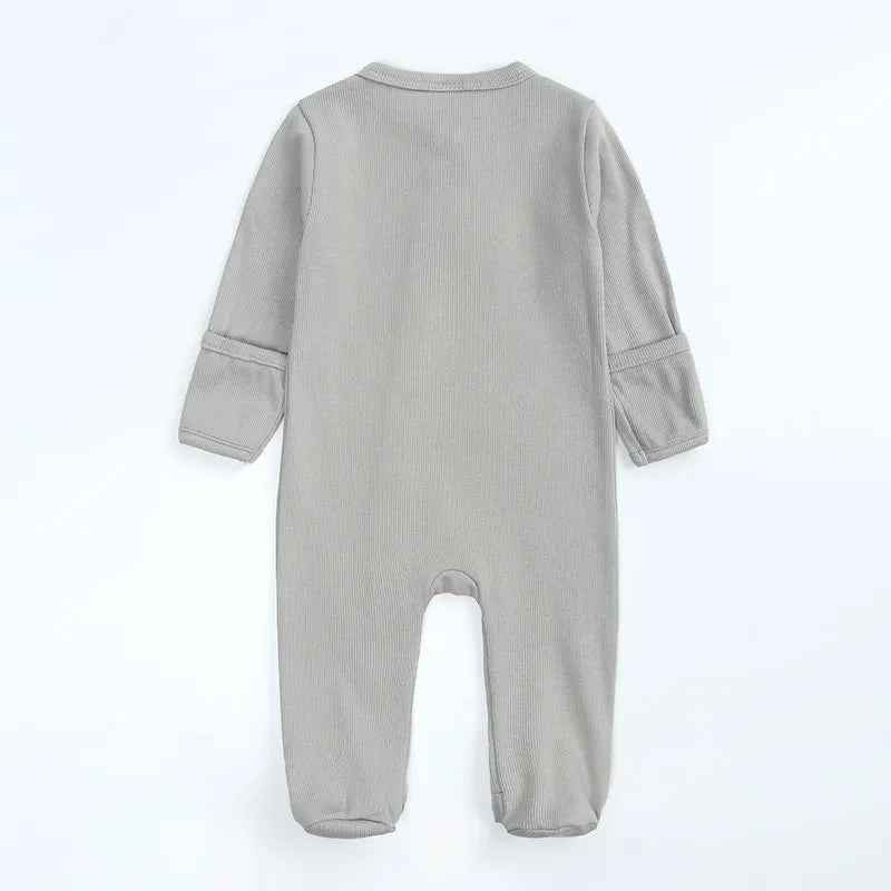 Solid Color Newborn Baby Boy Clothes Spring Autumn Baby Clothes Boys Footies Cotton Long Sleeve Toddler Footies 3-12 Months