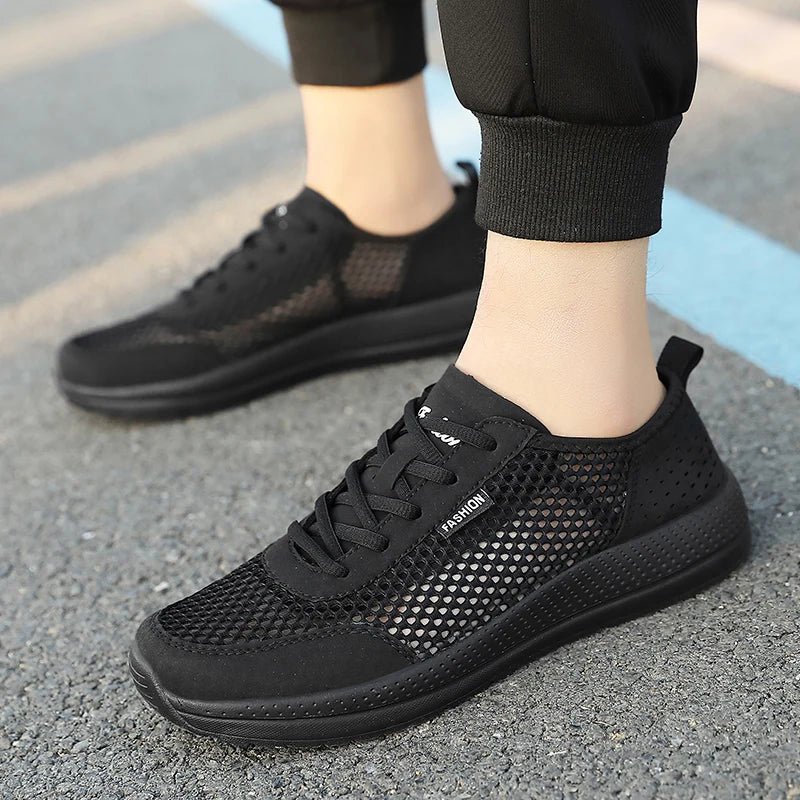 Men's shoes spring summer new soft sole loafers Casual shoes Light fashion mesh leisure sports tennis big size 39-46