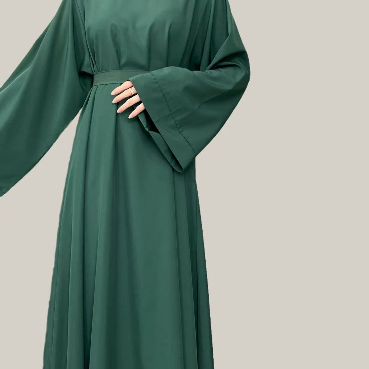 Muslim Abaya Loose One-piece Prayer Dress Full Sleeve Islamic Clothing Women Jilbab Dubai Saudi Robe Lace Up Long Dresses