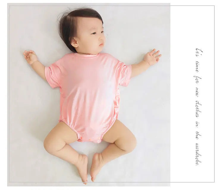 Fashion Solid Color Newborn Baby Girl Bodysuits Short Sleeve Cotton Baby Boy Clothes Summer Infant Bodysuits 6-24 Months