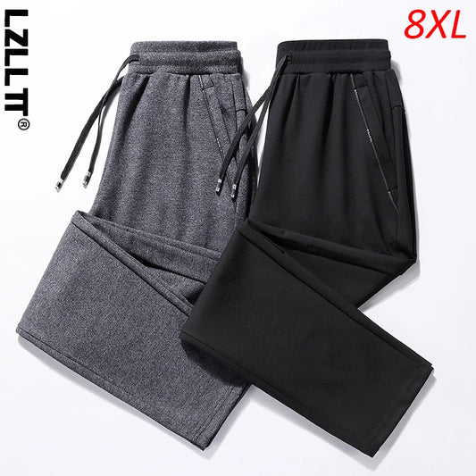 2023 Spring Autumn Men Casual Gym Soft Sweatpants Jogger Pants Mens Drawstring Trousers Outer Sport Tracksuit Male Plus Size 8XL