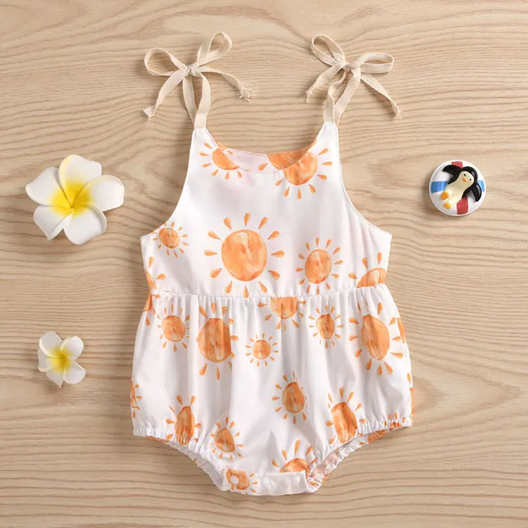 Summer Newborn Baby Girl Clothes Fashion Print Infant Clothes Girls Bodysuits Cotton Sleeveless Baby Bodysuits 3-24 Months