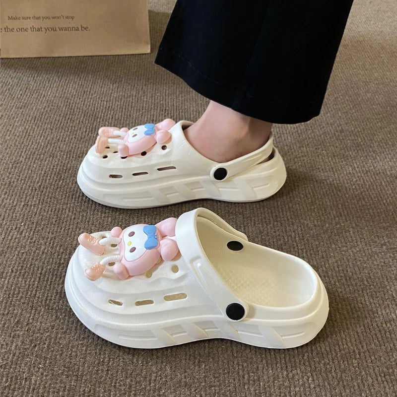 Women's New Cute Cartoon Slippers Indoor Home Anti slip Bathroom Shower EVA Slippers Wearing Outside Casual Vacation Sandals