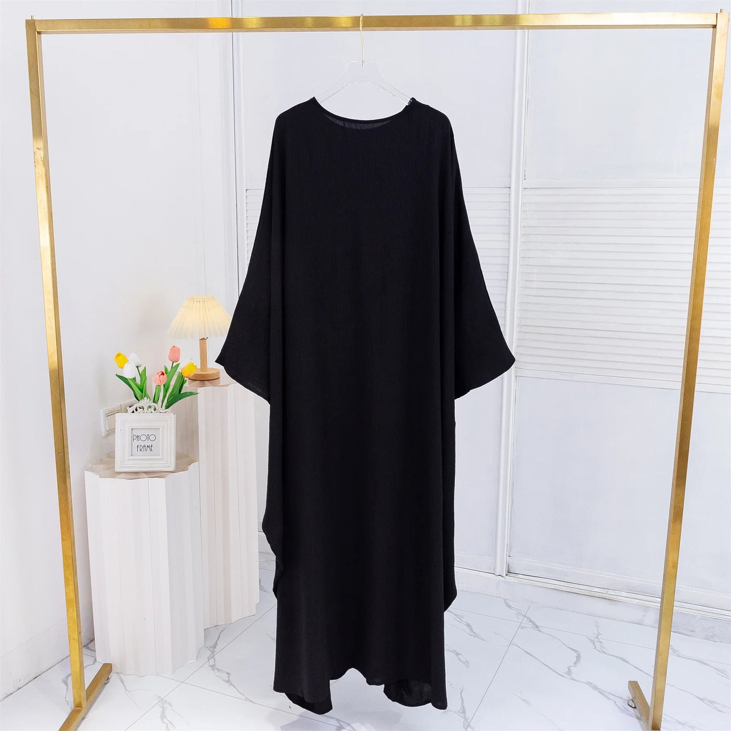 Muslim Abayas Loose Long Maxi Dresses Women Jilbabs Muslim Islamic Dress Full Sleeve O-neck Casual Solid Ramadan Dresses Abaya