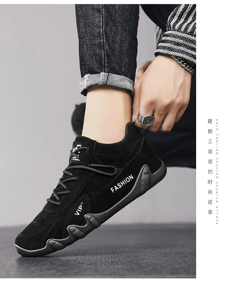 Men's new retro work shoes Spring and autumn leisure sports men's shoes lace-up hiking shoes comfortable walking