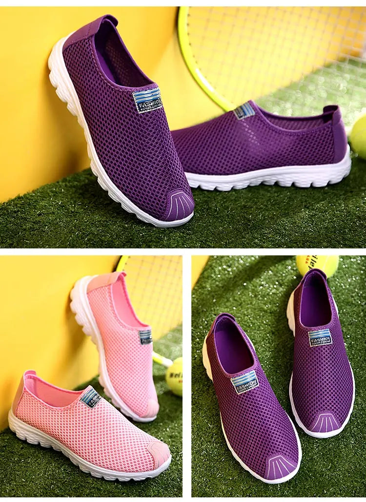 Couples summer Breathable net outdoor non-slip light walking casual walking shoes Walking men and women can be large size