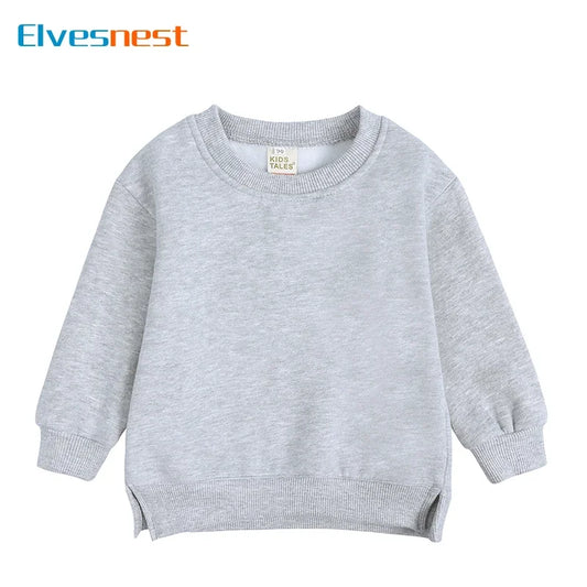 Fashion Solid Color Kids Clothes Boys Sweatshirt Cotton Long Sleeve T-shirt for Boy Spring Autumn Children's Hoodie 1-6 Years