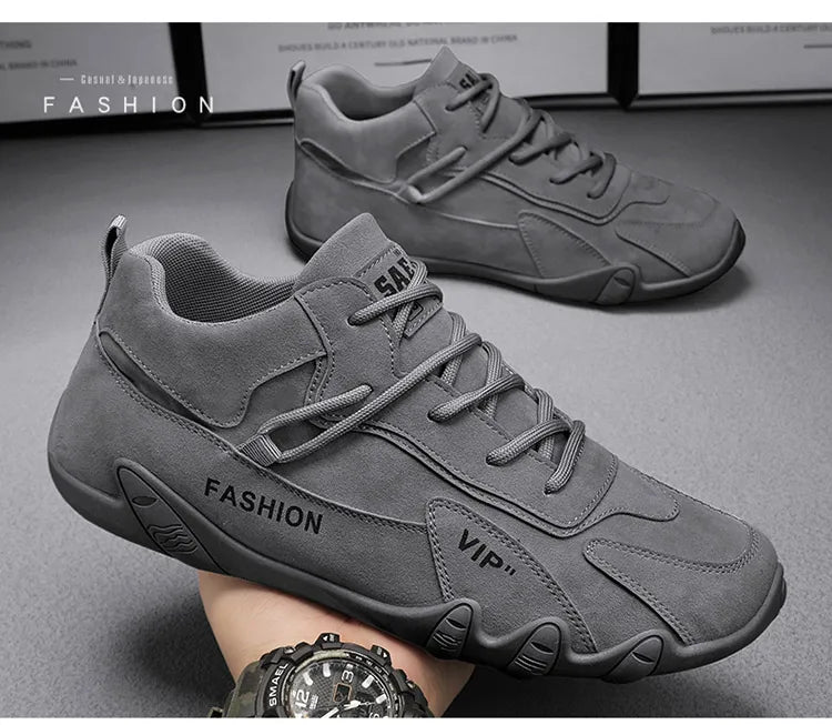 Men's new retro work shoes Spring and autumn leisure sports men's shoes lace-up hiking shoes comfortable walking