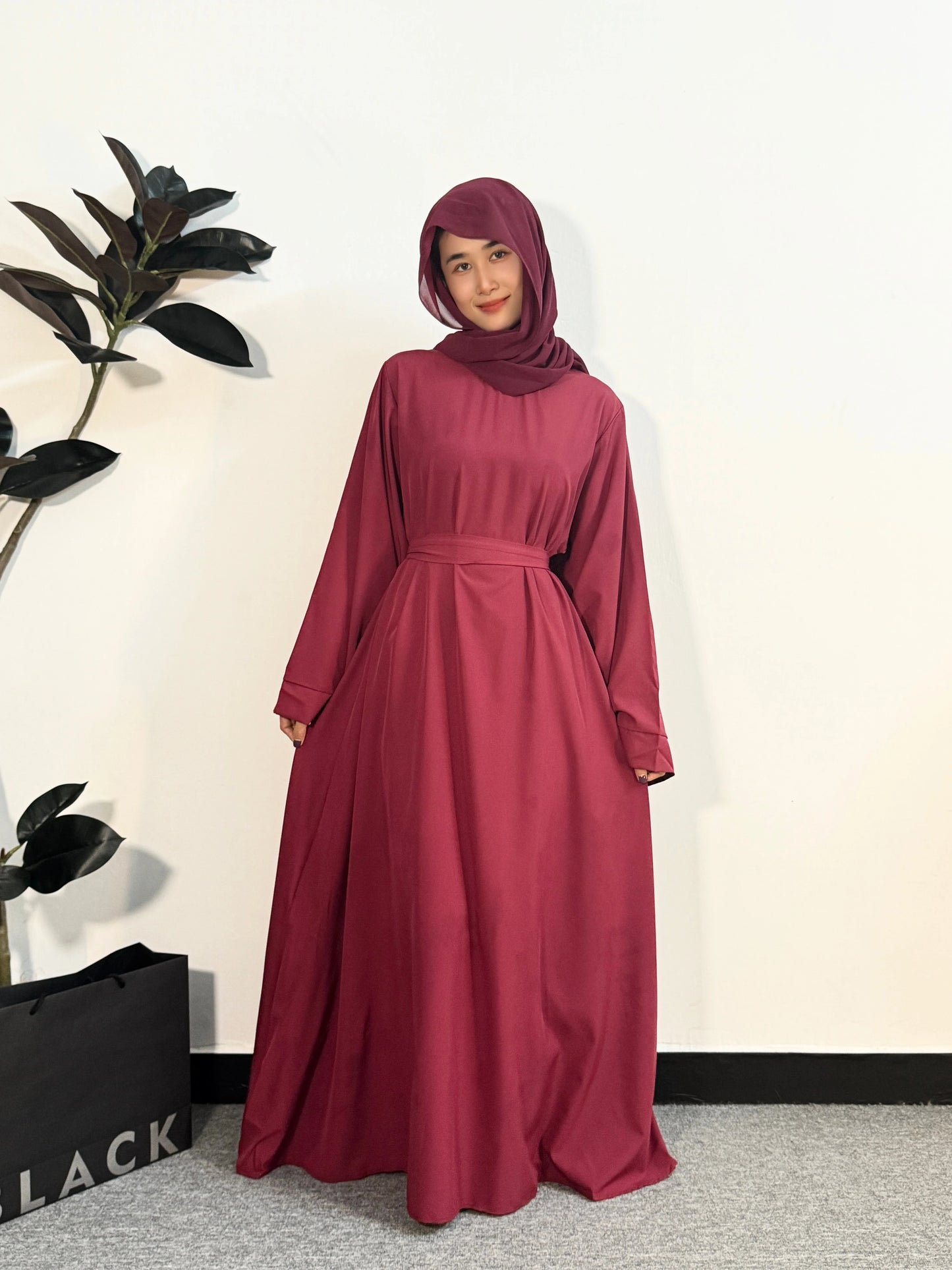 Muslim Abayas Women Kaftans Long Maxi Prayer Dress with Belt Full Sleeve Islamic Clothing Women Jilbabs Ramadan Dresses