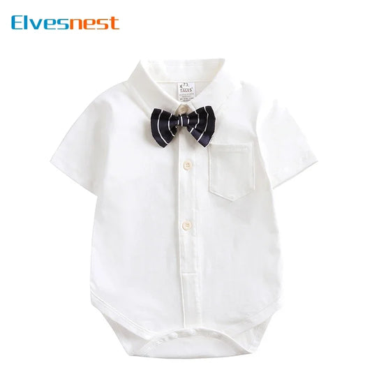 Preppy Style Newborn Baby Clothes Boys Bodysuit Cotton Short Sleeve Baby Girls Clothes Summer Baby Bodysuit 3-24 Months