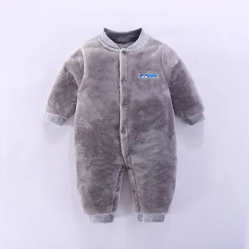 Flannel Long Sleeve Baby Clothes Boys Rompers Cartoon Baby Girl Romper Winter Warm Infant Clothing Boys Romper 3-18 Months