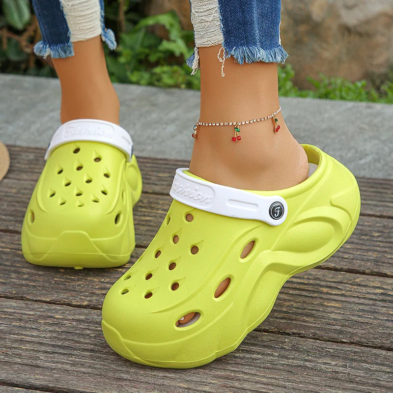 Chunky Platform Clogs Sandals Women 2024 Summer Soft Thick Bottom Beach Garden Shoes Woman Slide Non Slip Eva Wedge Slippers