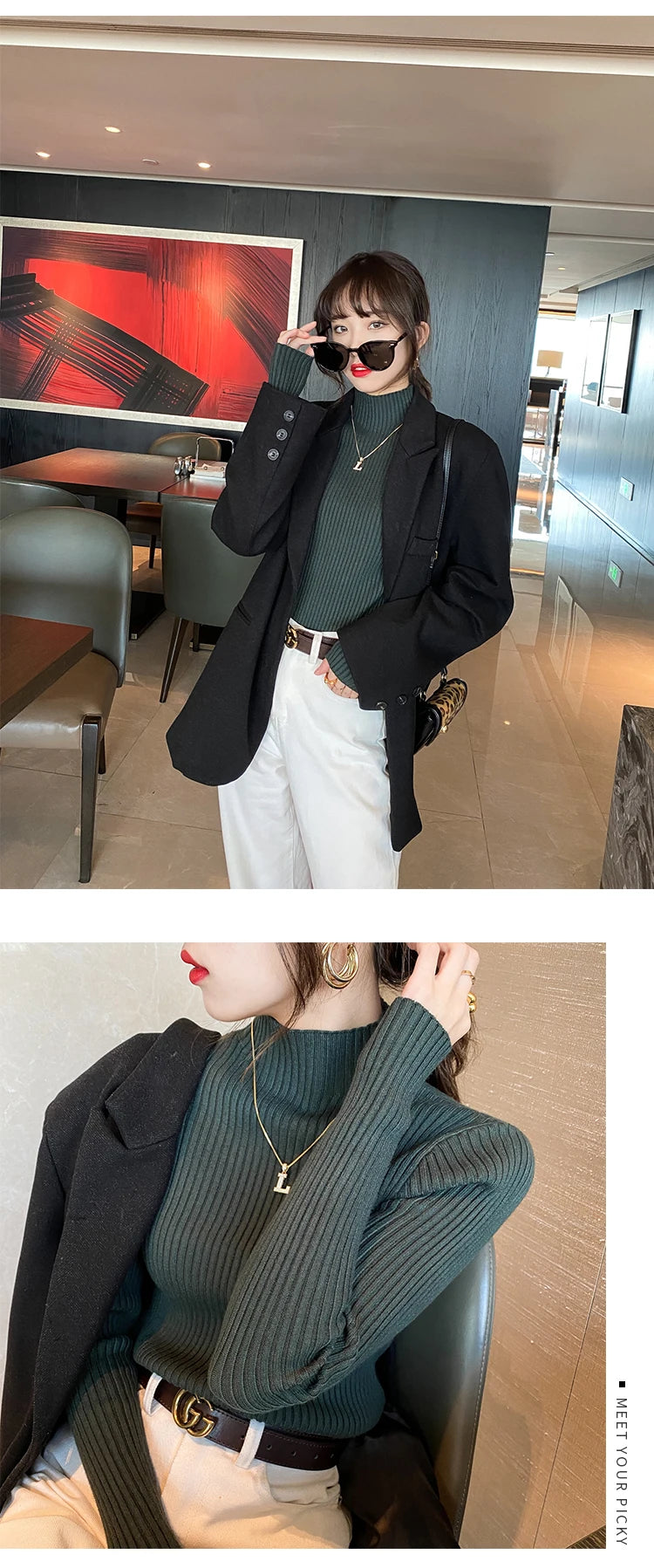 Autumn Winter Knitted Shirt Women Sweater Bottoming Shirts Female Long Sleeve Skinny Elastic Slim Sweaters Knit Pullover Tops