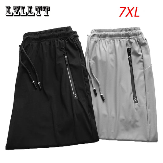 Summer Men Cool Ice Sport Breathable Pants Joggers Sweatpants Mens Casual Fitness Loose Gym Pant Men Trousers Male Plus Size 7XL