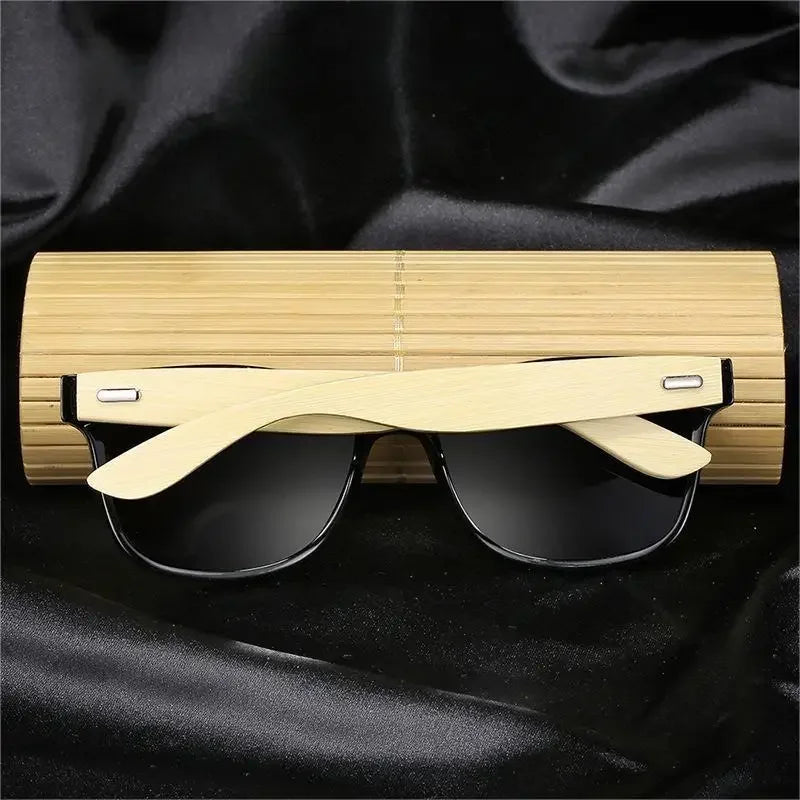 Bamboo Wood Vintage Square Polarized Sunglasses Men Women Luxury Brand Designer Sun Glasses Wooden Driving Fishing UV400 Eyewear