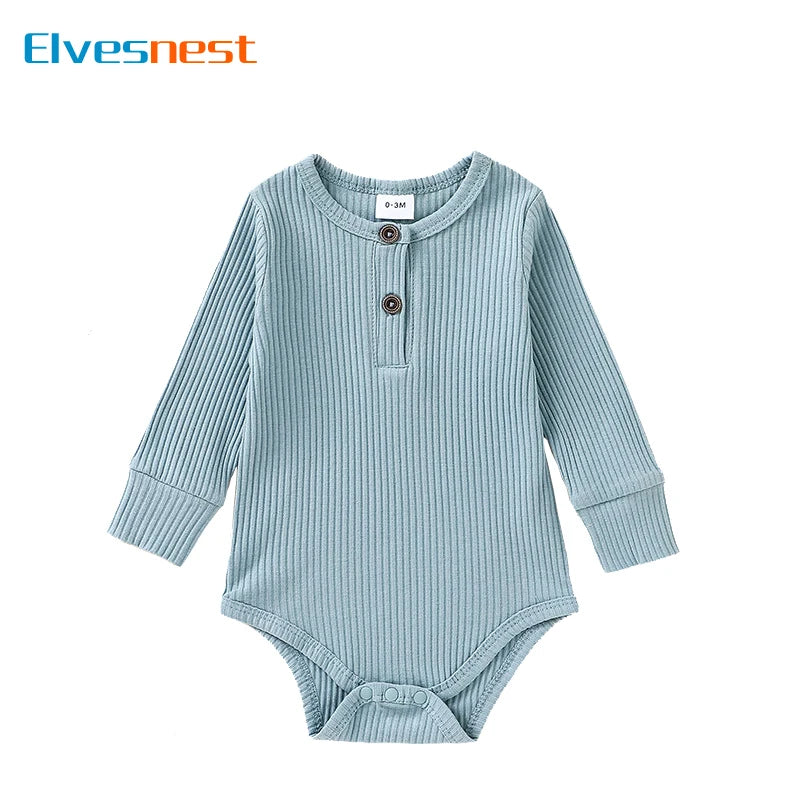 Solid Color Newborn Clothes Boys Bodysuits Spring & Autumn Baby Girls Clothing Cotton Long Sleeve Infant Bodysuits 3-18 Months