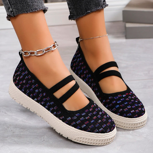 Women's casual single shoes, summer new comfortable and versatile flat bottomed loafers, breathable mesh ballet shoes