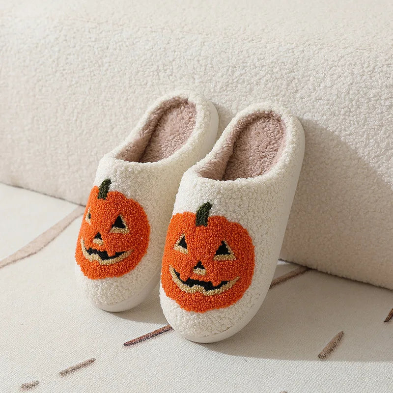 Cartoon Christmas Fluffy Home Slippers Women 2024 Winter Comfort Soft Sole Indoor Cotton Slippers Woman Funny Shoes House Slides