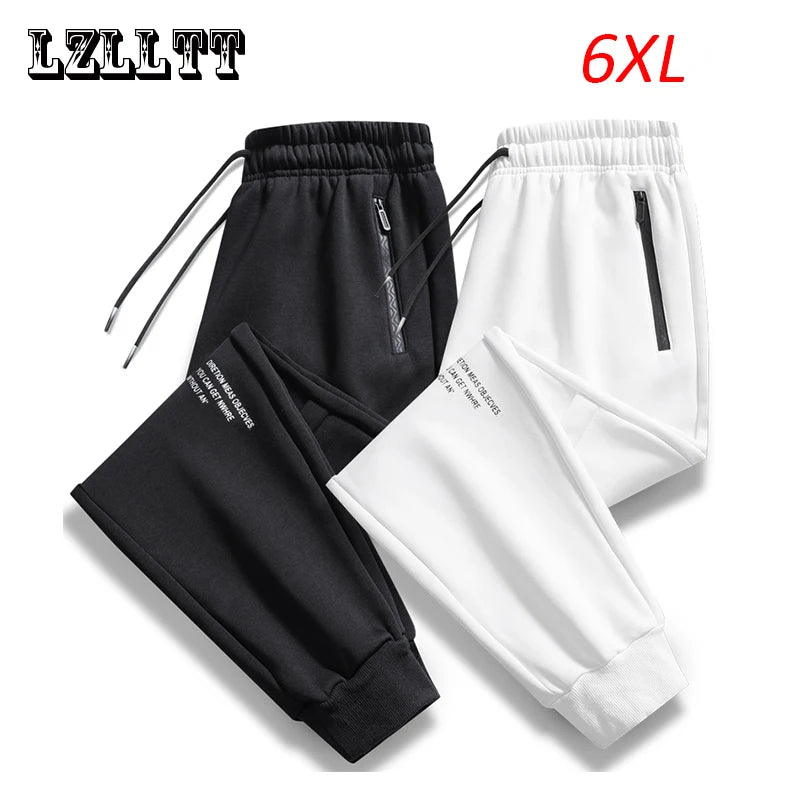 Spring Autumn Men Solid Drawstring Sweatpants Mens Jogger Pants Sweatpants Men Cotton Tracksuit Outer Casual Male Plus Size 6XL