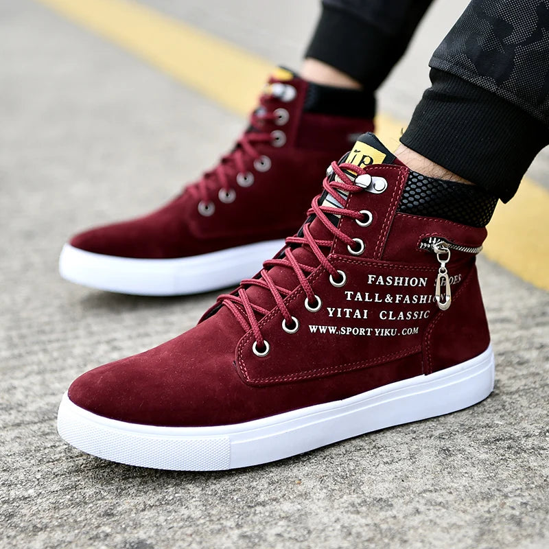 2024 Spring and autumn high top men's new soft sole casual sports shoes walking running breathable men's boots 39-46