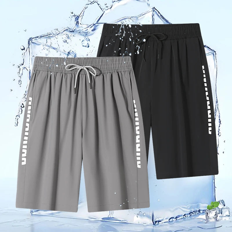 Summer Men Casual Breathable Quick Dry Sport Shorts Mens Cool Ice Running Gym Beach Shorts Mans Joggers Bermuda Shorts Male 5XL