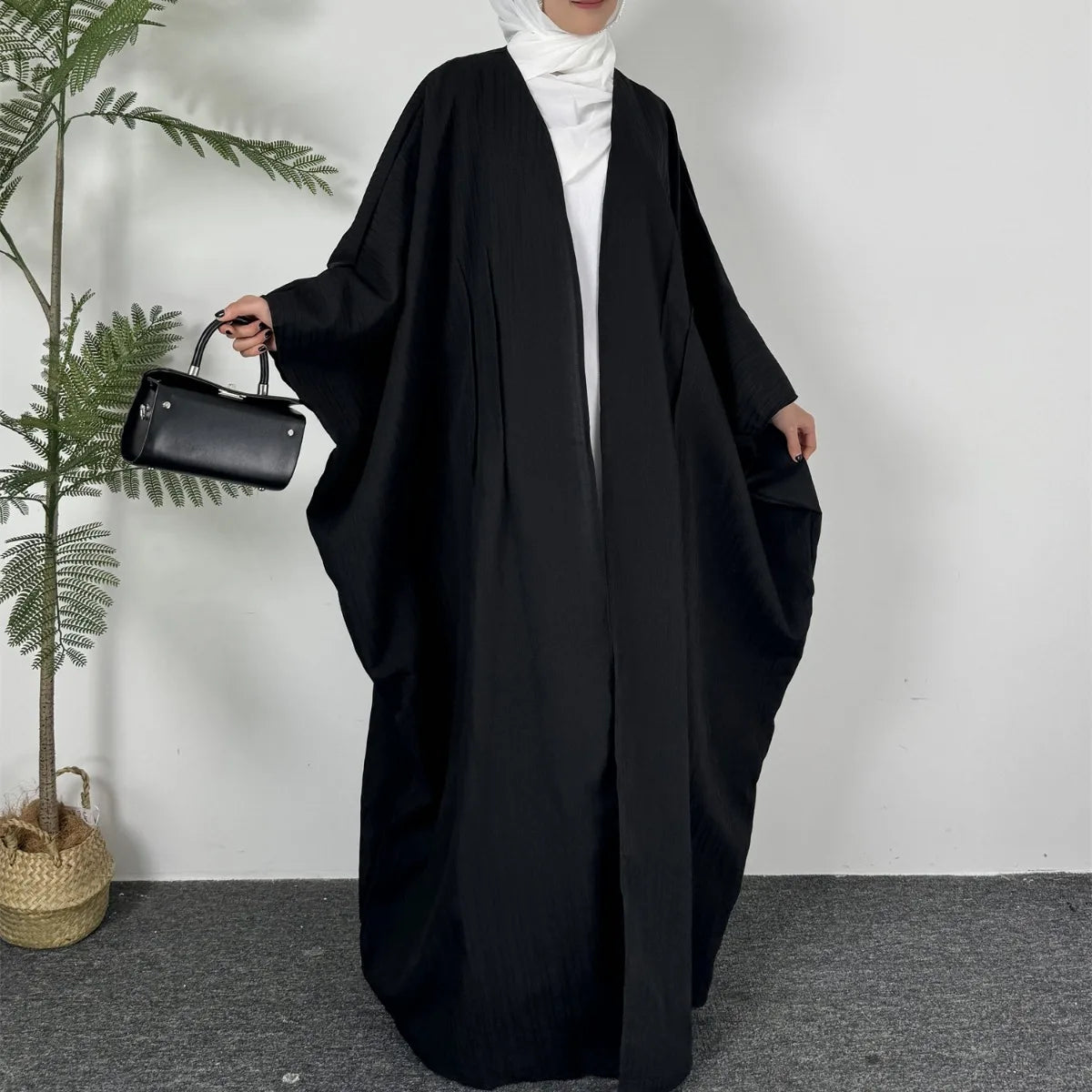 Muslim Open Front Abaya Long Sleeve Modest Outwear Kaftan Women Jilbabs Loose Maxi Length Dress Cardigan Coat Women's Clothing