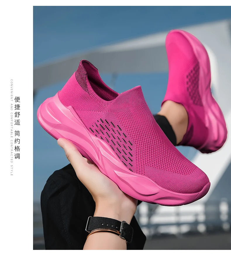 New men's and women's spring and autumn lovers flying woven sports casual shoes large size running shoes men's and women's shoes