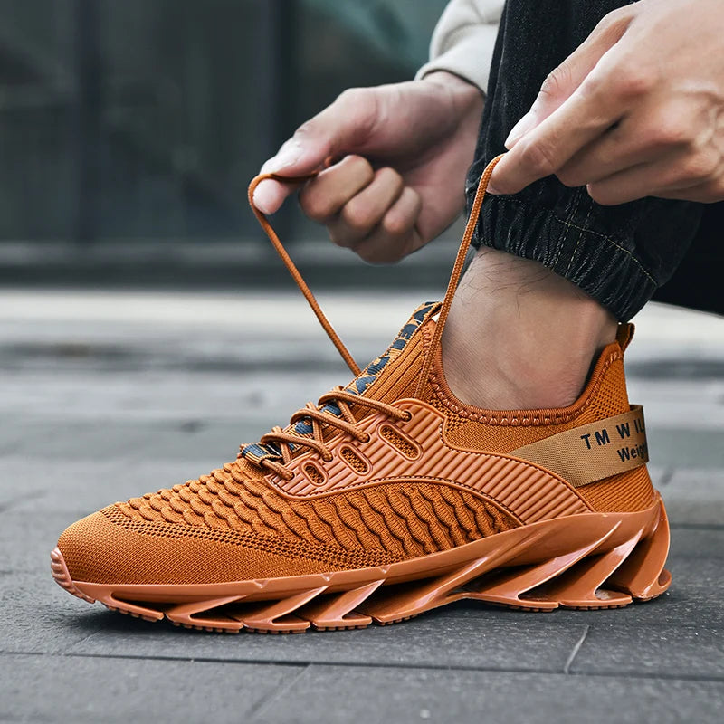 2024 men's sports casual shoes spring and autumn new pure color lace-up light non-slip walking fitness men's shoes