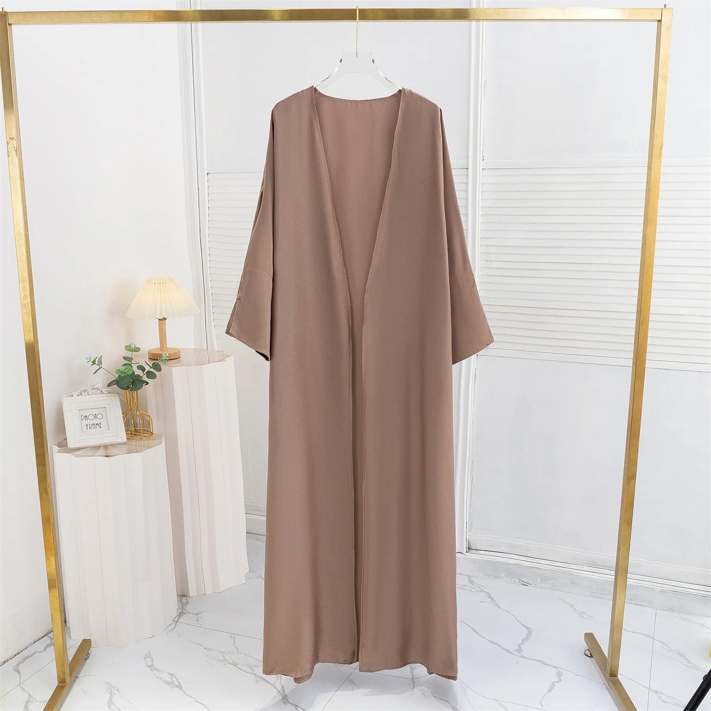 Open Front Abaya Long Sleeve Ramadan Maxi Length Dress, Women's clothing, Muslim Cardigan Abayas Out kaftans Women Jilbabs