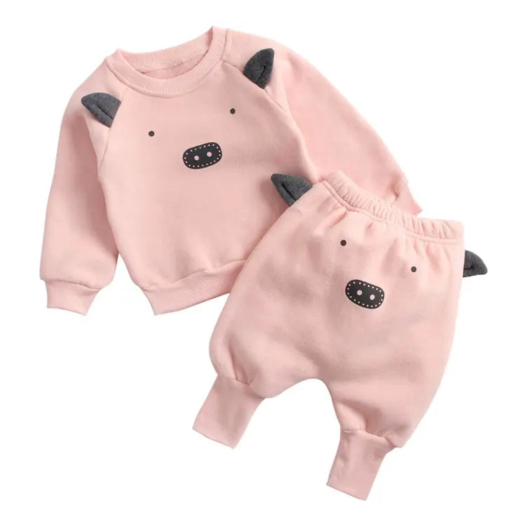 Cartoon Kids Clothes Boys Outfit Set Cotton Long Sleeve Tops Pants 2 Pcs Spring Autumn Children Girls Clothing Sets 1-3 Years