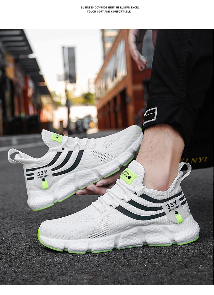 Men's and women's casual sneakers Breathable lightweight loafers Outdoor mesh walking New running shoes couple plus size