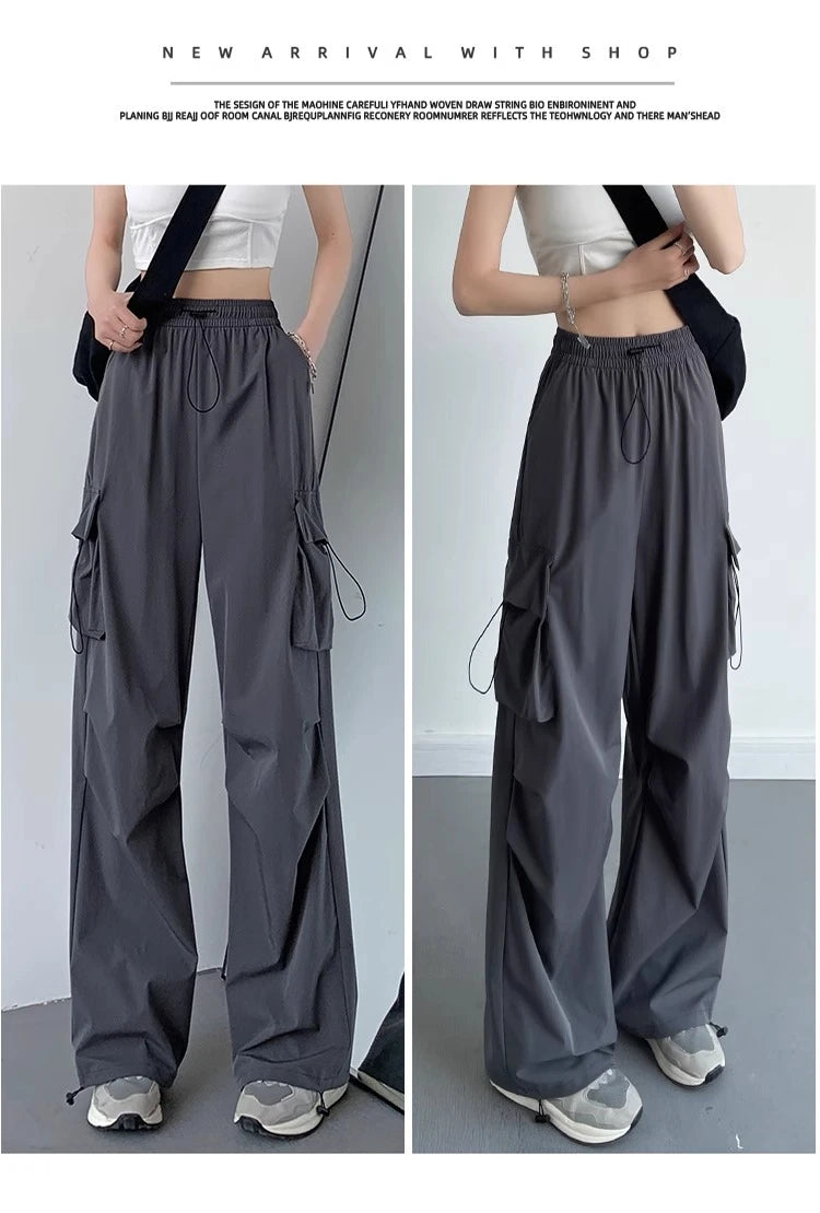 Cargo Pant Women Wide Leg Pants Summer Autumn Fashion Female High Waist Streetwear Loose Casual Pants Straight Trousers