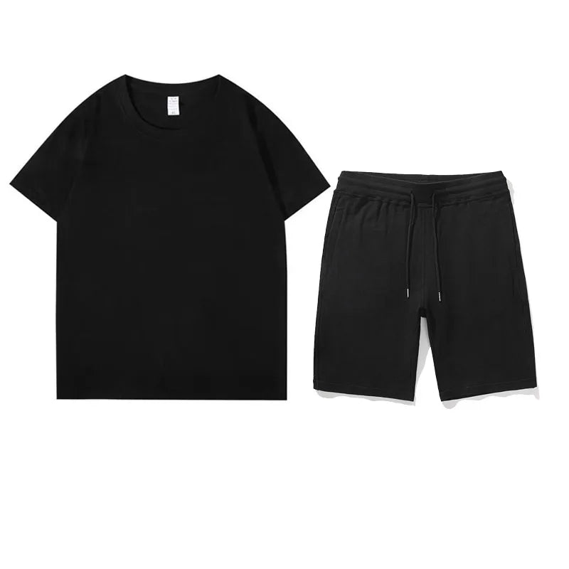 Short sets men 2 piece mens set Cotton T-Shirts Shorts Sport Suit Jogging Set Casual Outfits Streetwear Cotton Short Set Men