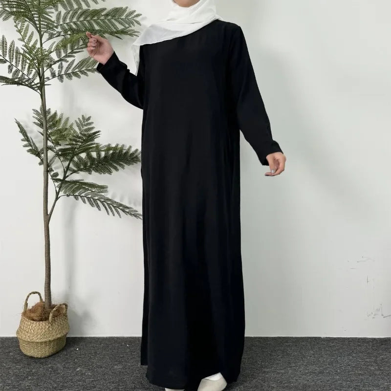 Embroidery Open Front Abaya Long Sleeve Maxi Length Inner Dress Womens Clothing Muslim Cardigan Abayas Out Kaftans Women Jilbabs