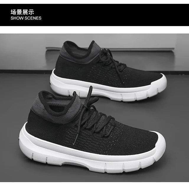 2024 new men's casual breathable sports shoes flat comfortable non-slip mesh surface walking vulcanized men's shoes