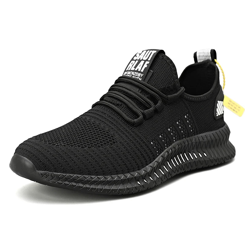 Men's sneakers lace-up flying woven through casual shoes vulcanized lightweight flat comfortable running shoes plus size 48