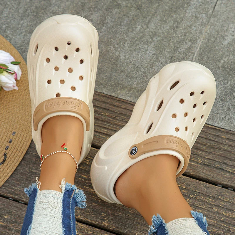 Chunky Platform Clogs Sandals Women 2024 Summer Soft Thick Bottom Beach Garden Shoes Woman Slide Non Slip Eva Wedge Slippers