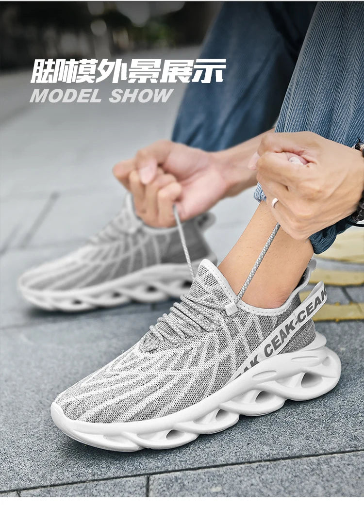 Men's fashion sneakers Casual tennis shoes Lightweight breathable mesh gym jogging training shoes Plus size men's shoes