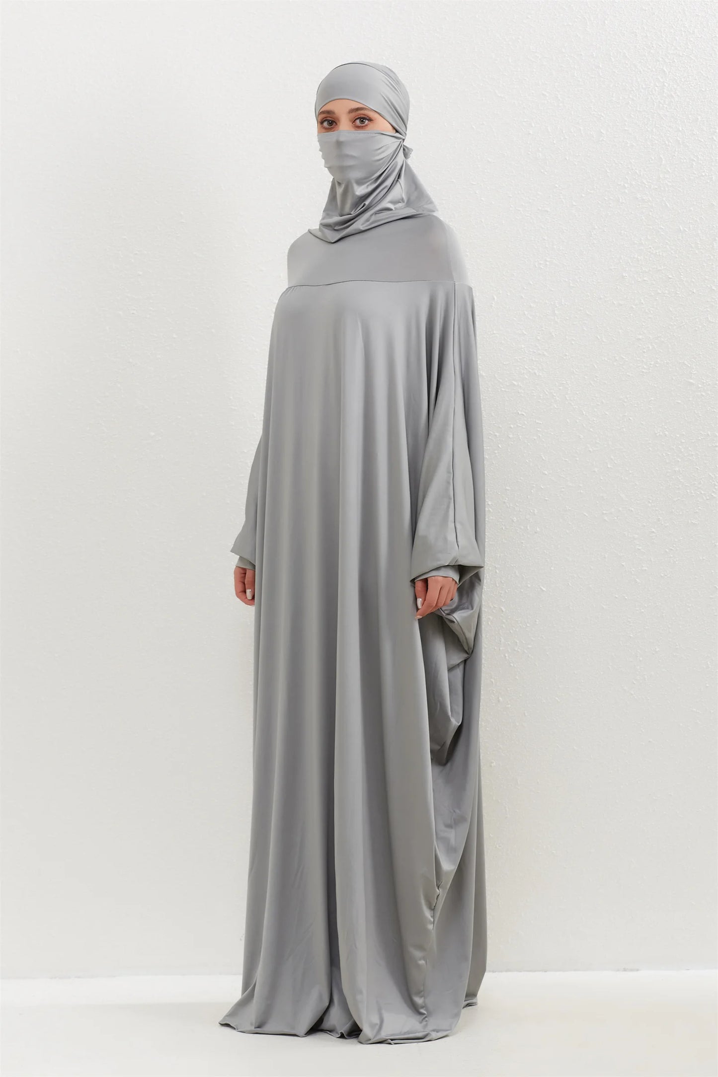 Muslim Abayas Hijab Hooded Smocking Sleeve One-piece Prayer Dress Women Jilbabs Kaftans Islamic Dubai Saudi Robe Turkish Modesty