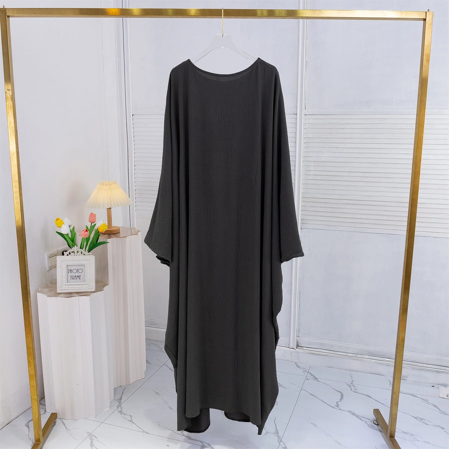 Muslim Abayas Loose Long Maxi Dresses Women Jilbabs Muslim Islamic Dress Full Sleeve O-neck Casual Solid Ramadan Dresses Abaya