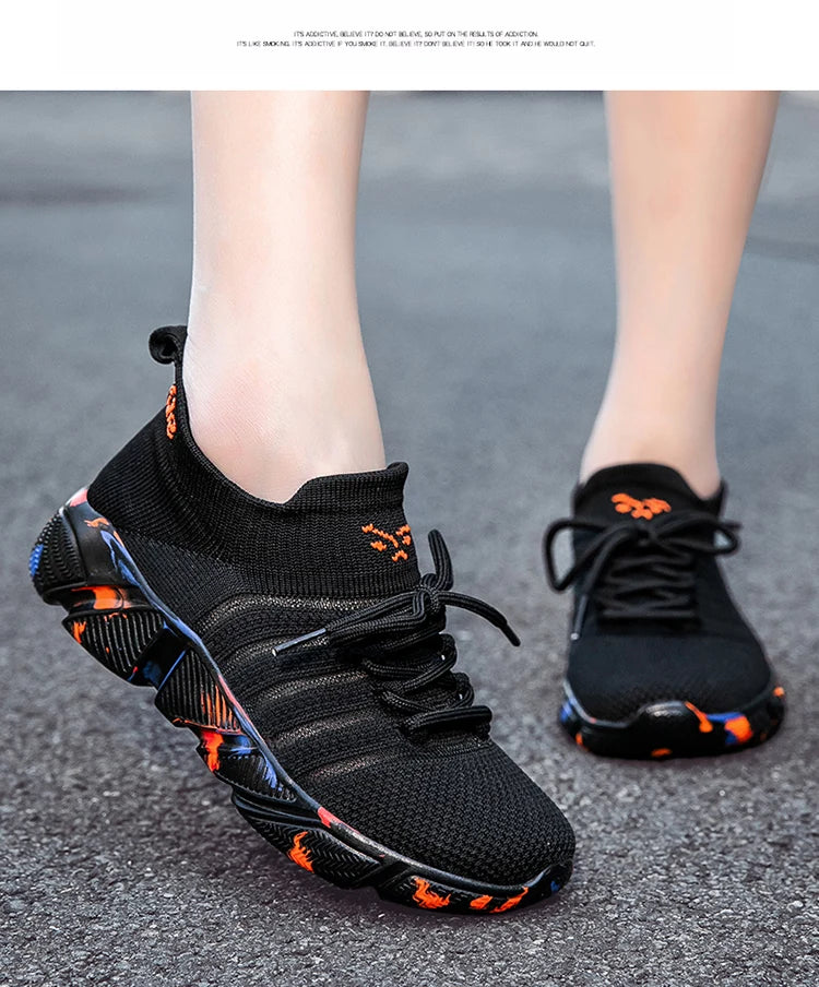 Men's and women's sneakers mesh breathable casual summer lightweight comfortable outdoor walking couple shoes plus size