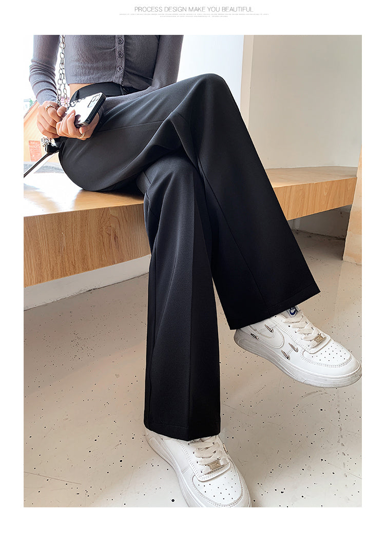 Casual High Waist Loose Wide Leg Pants for Women Spring Autumn New Female Floor-Length White Suits Pants Ladies Long Trousers