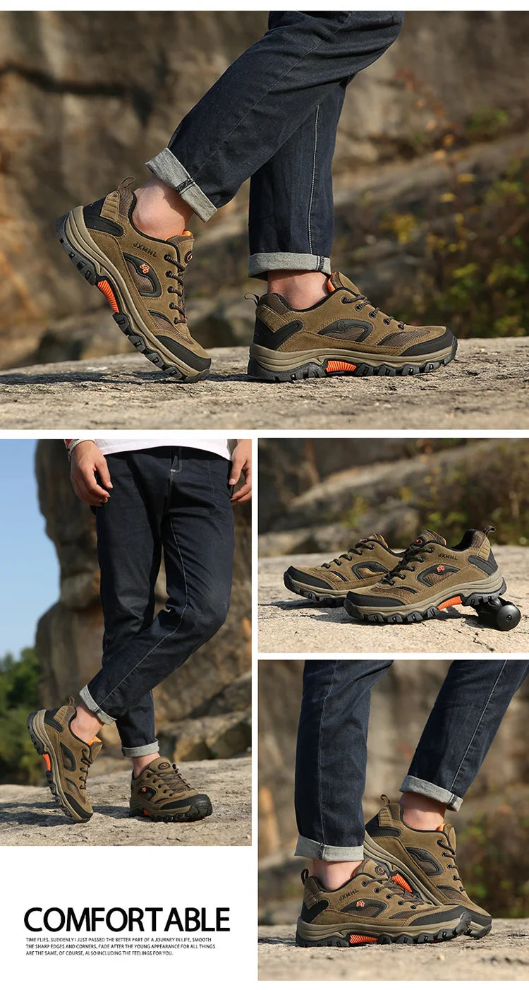 Men's hiking shoes Waterproof hiking shoes Men's climbing Outdoor sports casual shoes High top Fall/Winter hiking plus size 47