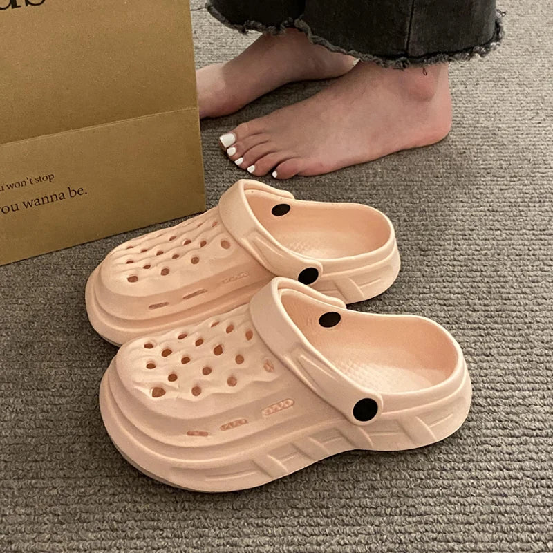 Cute Slippers for Women Summer 2024 New Indoor Home, Anti slip Bathroom, Shower EVA Slippers, Internet Red Thick Sole, Comfortab