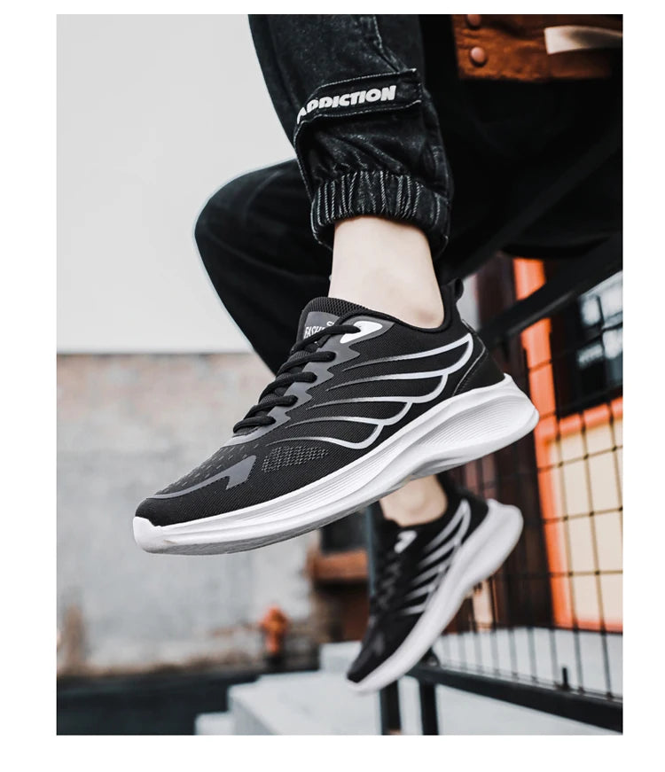 Men's running shoes mesh breathable casual sports shoes light fitness walking loafer men's shoes spring and autumn new