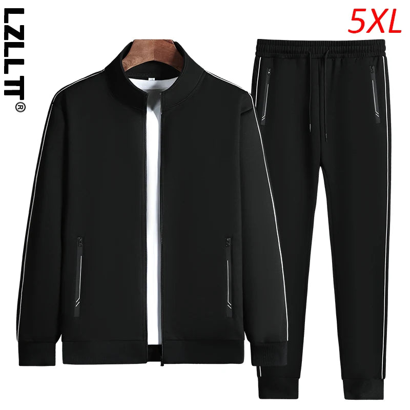 Spring Autumn Men Casual Sports Breathable Suits Man Joggers Running Tracksuits 2 Piece Sets Male Stand Collar Gym Jackets Pants