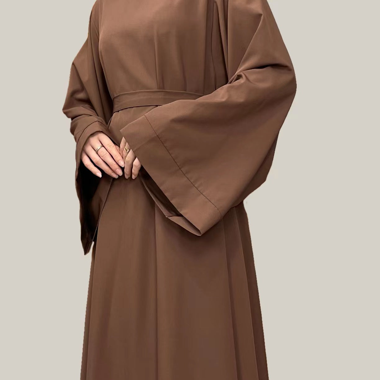 Muslim Abaya Loose One-piece Prayer Dress Full Sleeve Islamic Clothing Women Jilbab Dubai Saudi Robe Lace Up Long Dresses